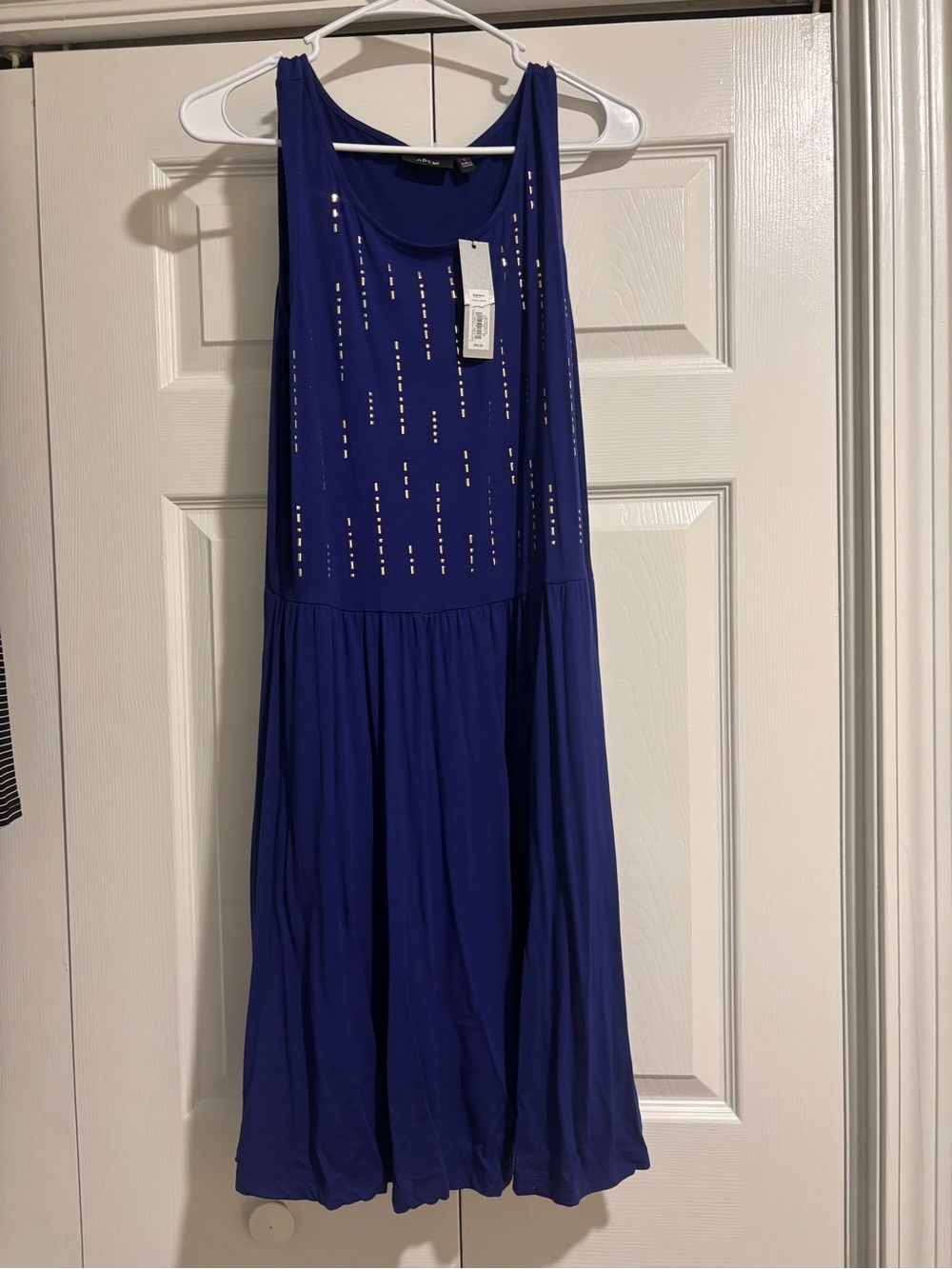 Apt. 9 Royal Blue Sleeveless Embellished Midi Dress